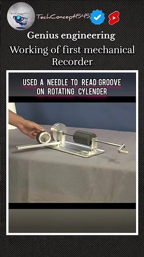 genius! working of first recorder| phonograph #engineering #demonstration #physics #phonograph
