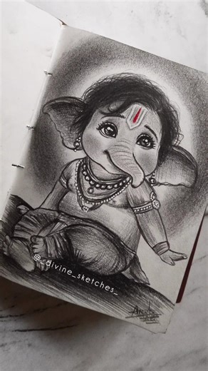 Ganpati Bappa drawing easy😍| cute bappa drawing| #bappa #devotional #art #shorts #viral