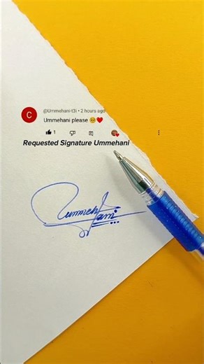 Ummehani Signature Design | How To Sign The Letter U #shorts