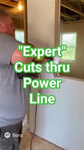 Contractor cuts through power line #shorts #funny #fail