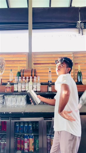 Chandimal flair bartender trick — not AI, real skills