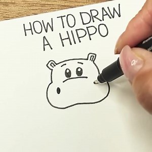 Let’s draw a cute hippo! | Kelly Creates Studio