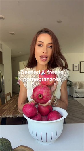 Deseed & freeze pomegranates
