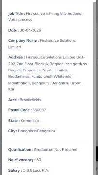 FIRSTSOURCE HIRING | VOICE & NON VOICE PROCESS
