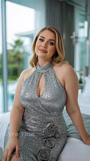 Plus Size Luxury Evening Dress Sparkle | High Slit Roses #Fashion2026 #LuxuryGown #Shorts