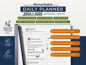 Daily Planner 2024   2025 for Remarkable 2, Templates for Remarkable, Daily Planner Template, Calendar for Remarkable - Etsy