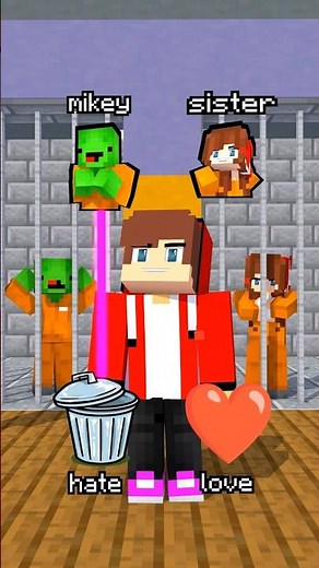 JJ Chose Love or Prison - 🤣 Mikey or JJ Sister MAIZEN Minecraft Animation #minecraft #shorts