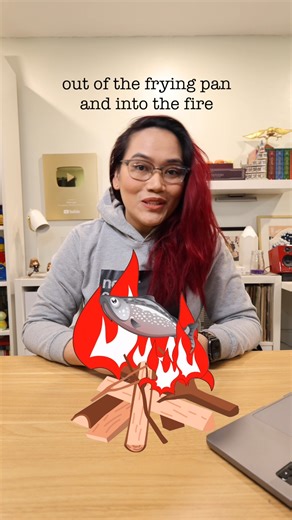 Ano ang ibig sabihing ng "out of the frying pan and into the fire"? Paano ito gamitin sa sentence? Let’s #learnwithlyqa! #education #wordoftheday #idiom #idiomacy #teamlyqa #language #esl | Team Lyqa