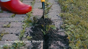 Telescoping Crack Weeder This is one of the best ways to remove grass and weeds from the cracks in patios and walkways. The hardened stainless-steel blade is attached to a 30" anodized aluminum handle that telescopes out to 46" and locks in place with a twist of the wrist. This lets you weed while standing. Shop our Telescoping Crack Weeder by clicking the product tag or link. Link: https://www.leevalley.com/shop/garden/garden-care/weeders/49939-telescoping-crack-weeder?item=PD405 | Lee Valley T