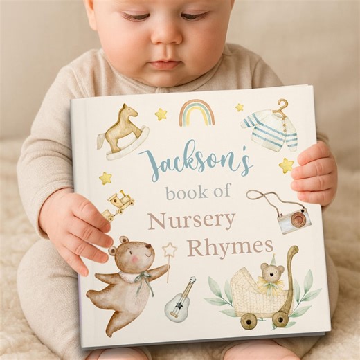 Personalized Nursery Rhymes Book for Babies | Custom Name Storybook Gift | Keepsake Baby Shower Book | Boy or Girl Edition - Etsy