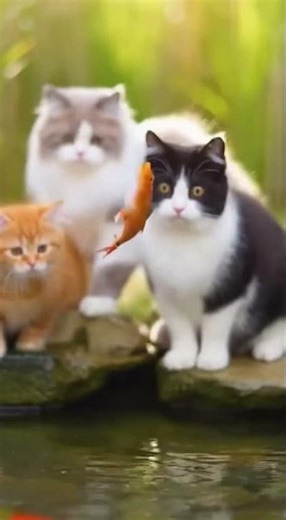 Funny Cat Tries to Catch a Fish! 🐟🐾