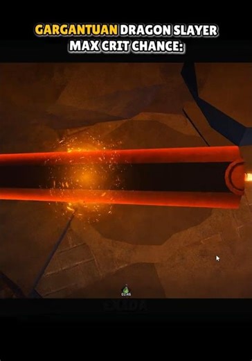 100% Crit Gargantuan Dragon Slayer The Forge😈 #roblox #theforge