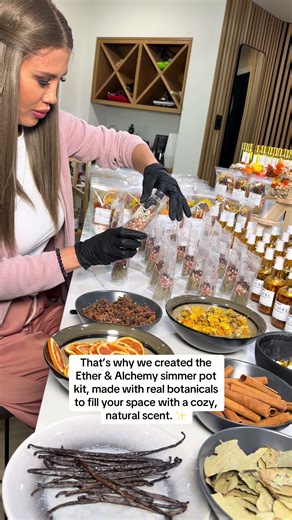 No chemical plug-ins, just real botanicals. Our Ether & Alchemy simmer pot kit fills your home with the most natural, cozy scent. ✨
