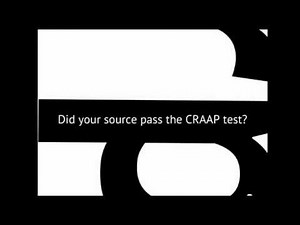 Evaluating sources with the CRAAP test (remix of NYIT's video)