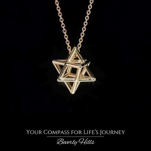Gold Plated Merkaba Necklace – Sacred Geometry Pendant of Light, Protection & Spiritual Awakening.