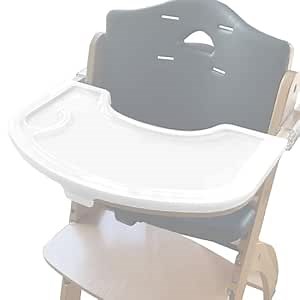 Baby High Chair Tray Competible with Abiie Beyond Junior Wooden High Chair Removable Baby Feeding Tray for Abiie Adjustable High Chair Tray for Babies Toddlers - BPA-Free Plastic - White