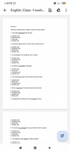 Exercise 1: Identify the underlined part of speech, choose the ... | Filo