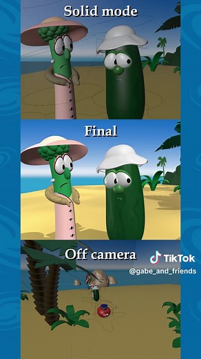Shush (VeggieTales Edition) Behind the scenes #fyp #bts #animation #veggietales #blender3d