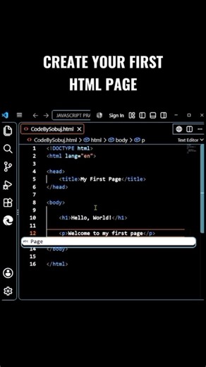Create Your First HTML Page 🚀 | HTML #01