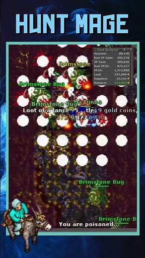Mage level 150+ making 600k/h on the Brimstone Bug! 💰⚡ #tibia #mage #tips