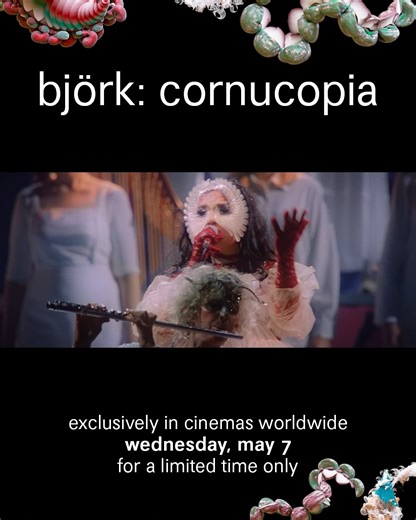 Björk: Cornucopia, the highly anticipated concert film recorded live in Lisbon, hits theatres worldwide on Wednesday May 7 for a limited time only! | Regal