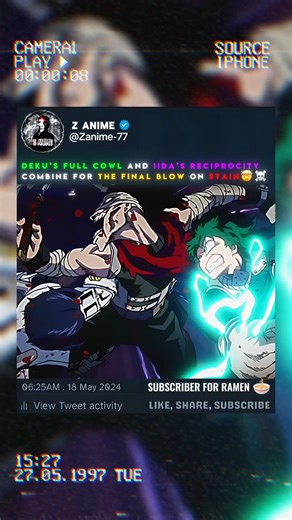 Deku’s Speed & Iida’s Reciprocity End Stain’s Rampage 🥶☠️ #myheroacademia #mha #anime #animeedit