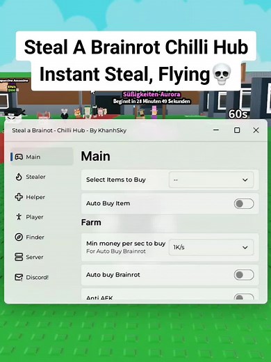 Steal A Brainrot Script: Instant Steal and Flying