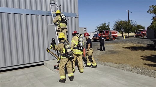 Battalions 1 and 8 in Butte County took part in OVEIS training (that stands for "Orient, Vent, Enter, Isolate, and Search"... because we love a good acronym!) on Monday at our Openshaw Training Center. What is it? When firefighters are searching a multi-story building for victims, sometimes it's easier and safer to go directly to the room up a ladder from the outside, than to walk up the interior stairs of a smoke or fire-filled building. #firefighter #alwaystraining #calfirebtu #calfire #buttec