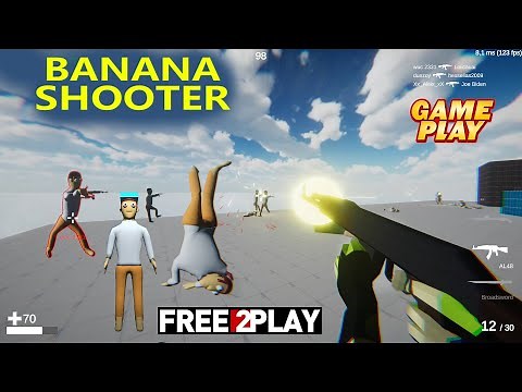 Banana Shooter ★ Gameplay ★ PC Steam [ Free to Play ] online shooter skins drops game 2022