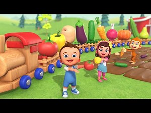 Learn Vegetables with Little Baby - Wooden Farming Train Ride | 3D Kids Toddlers Educational