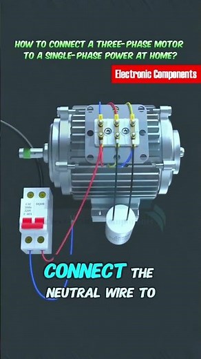 How to Connect a Three-Phase Motor to Single-Phase Power at Home | Step-by-Step Guide ⚡#electrical