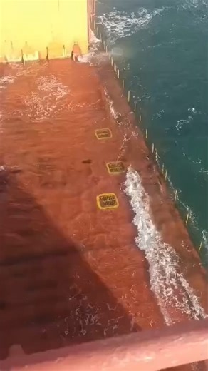 The Maritime on Instagram: "The vessel seen in the video is a semi-submersible heavy-lift ship operating with its deck intentionally submerged. By carefully adjusting its ballast tanks, the ship lowers its platform beneath the waterline, allowing massive floating units to be positioned and secured without risk. #martime #shipping"