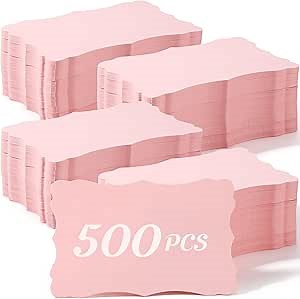 500 Pink Blank Paper Index Cards - 3.66 x 2.36 Inch Double Sided Greeting & Memo Cards for Office & Home To-Do Lists