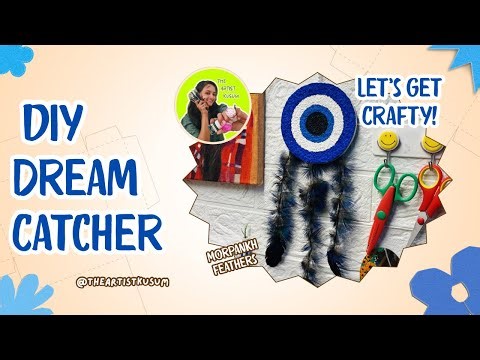 DIY Evil Eye Dream Catcher 🧿🦚 @theartistkusum #dreamcatcher #artandcraft #diy #craftideas