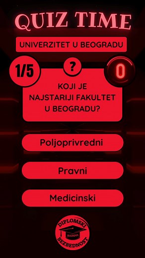 Kviz za Studente: Univezitet u Beogradu 📚 🎓 Diplomiraj u 2024. godini! 🎓 📚 Izrada diplomskih i ostalih radova! 📚 🌐 Posetite sajt za više informacija! 🌐 ✅ Uštedite vreme, ostvarite uspeh! ✅ #izradadiplomskihradova #diplomski #studenti #fakultet #univezitet #diplomiranje #bezbednost #kviz