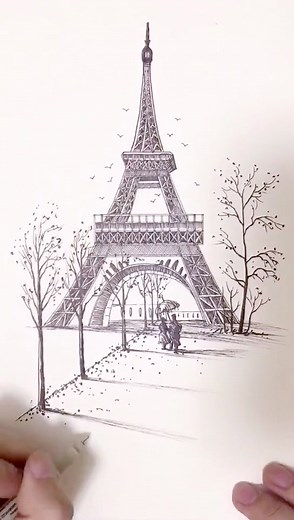 Experience the Eiffel Tower: Artistic Drawings and Paintings