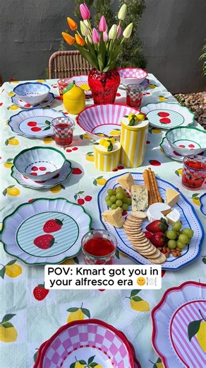 Did someone say “al fresco dining”? We did! Set the scene with our fruity plates, platters and glassware from $8. 🙌 | Kmart Australia
