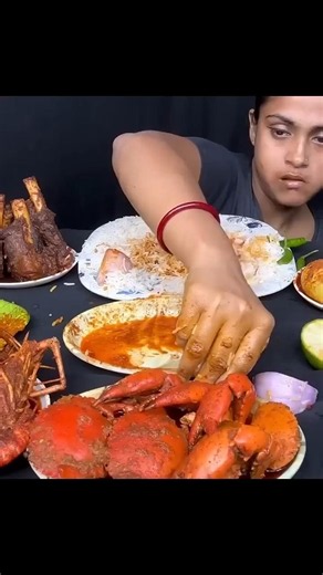 Asmr Eating Spicy Crabs 🦀🦀 curry with Basmati rice #mukbang #eating #asmr #food #asmreating #foodie