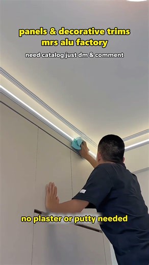 Fix the light channel to the corner with screws, add the LED strip, and cover it. #buildingmaterials