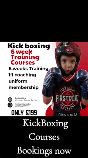 Start you're Journey today learn Kickboxing K-1 Striking level 1 and 2 6 week Course Firstdojo blackpool #Kickboxing #joinus #courseinkickboxing
