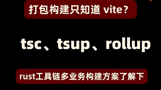 打包构建只知道 vite？tsc、tsup、rollup、rust工具链多业务构建方案了解下