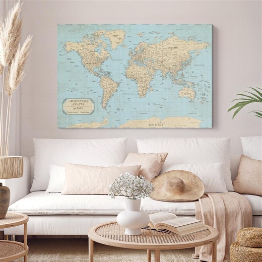 Find Adventures Push Pin World Map - Etsy