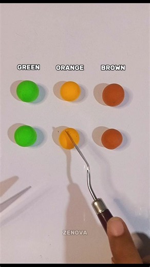 Green + orange and brown satisfying color mixing..