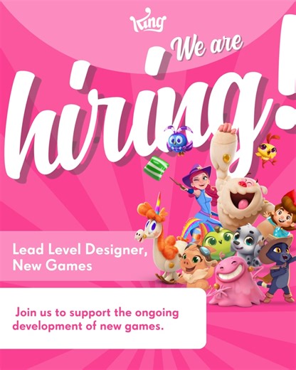 2.7K views · 275 reactions | Want to design new games?  As the Lead Level Designer, you will have ownership, responsibility, and accountability of our new games’ levels while helping to build and develop a team of level designers for midcore IP’s. Learn more and apply now ➡️ https://bit.ly/46e2O2n #LifeAtKing #LevelDesigner #MobileGamingJobs #GamingJobs | King | Facebook