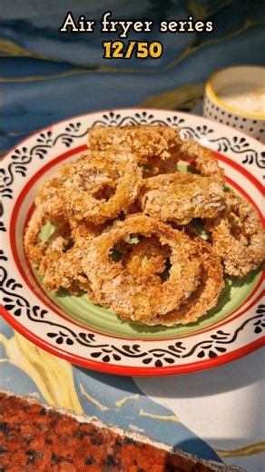Ep.12 Crispy Onion Rings in Air Fryer ✨That satisfying crunchwithout deep frying 🤌🔥#shorts#airfryer