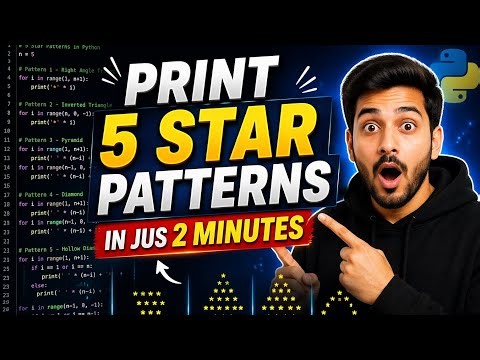 🚀 Print 5 triangle Star Patterns in Just 2 Minutes ⭐ || Python Pattern Programs || @PythonCoders-r1b