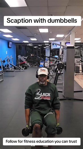 Scaption with dumbbells. It is unique because it places the shoulder in a biomechanically safer plane; reduces impingement riskb improves rotator cuff activation and scapular control. #Blackstallionmd #WorkoutEducation #Fitness #GymTok #HealthyLiving