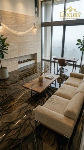 Tree Roots Inside My Floor 😱 Epoxy Illusion #epoxyfloor #homedecor #interiordesign
