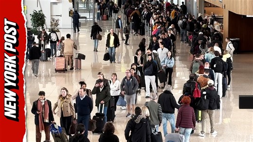 Travelers wait in endless lines at LaGuardia's Terminal B