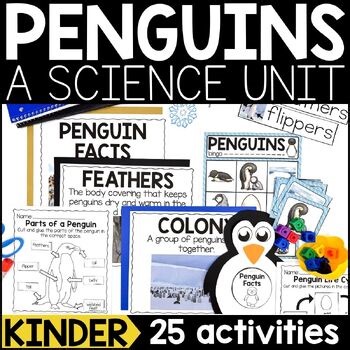 All About Penguins Science Unit: Crafts, Worksheets, Winter Science Activities